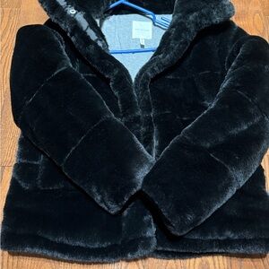 Avec Les Filles Black Faux Fur Jacket